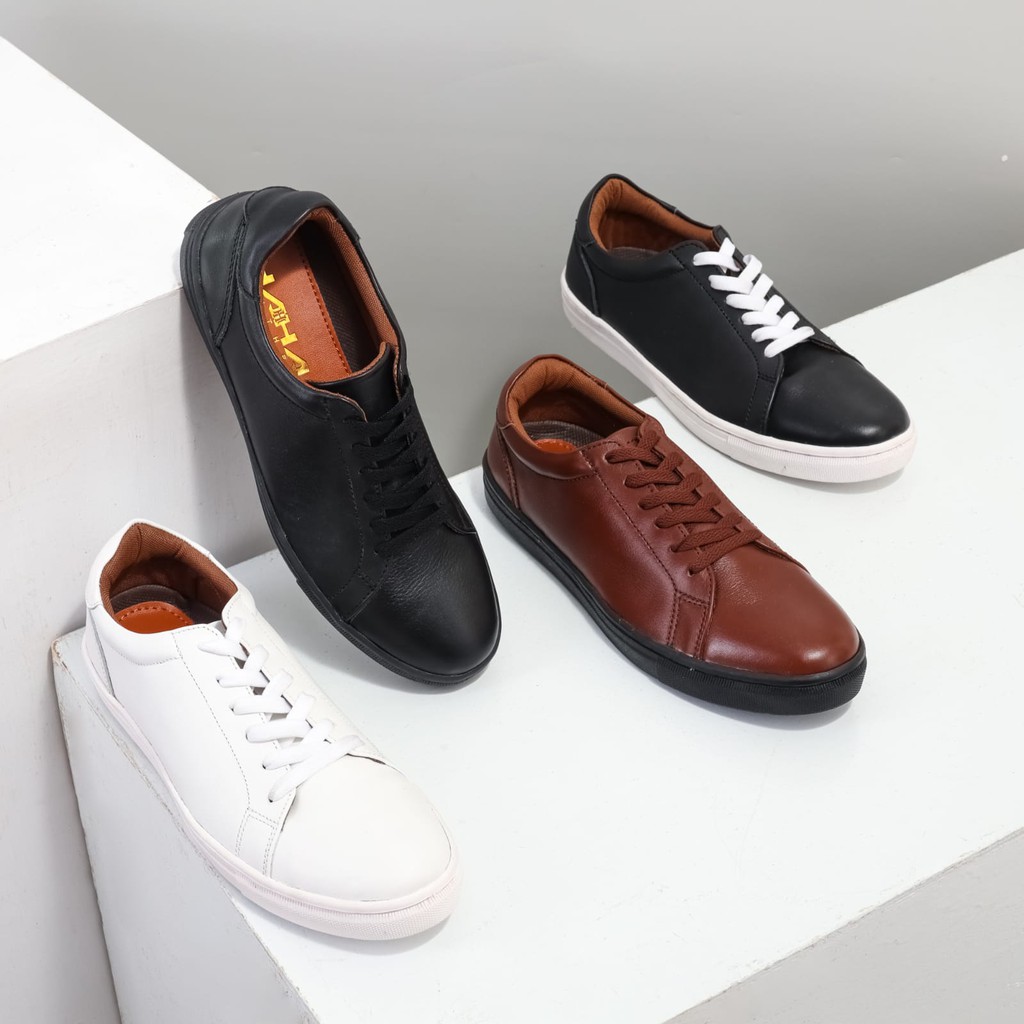 Sepatu Kulit  RHINOS Sneakers Casual sepatu fashion elegan pria laki laki kulit asli HAHA Leather