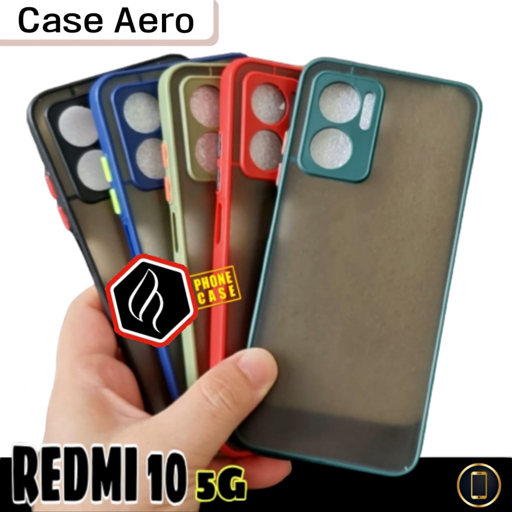 (PROMO) Paket 4 IN 1 Case Xiaomi Redmi 10 5G SoftCase AERO Color Dove Premium Free Anti Gores Layar &amp; Anti Gores Camera &amp; Skin Carbon Handphone