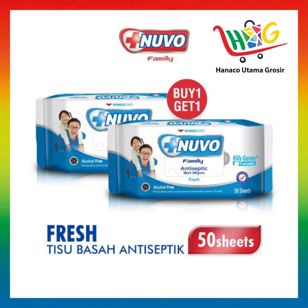 Tisu Basah NUVO Wet Wipes Merah / Biru 50s