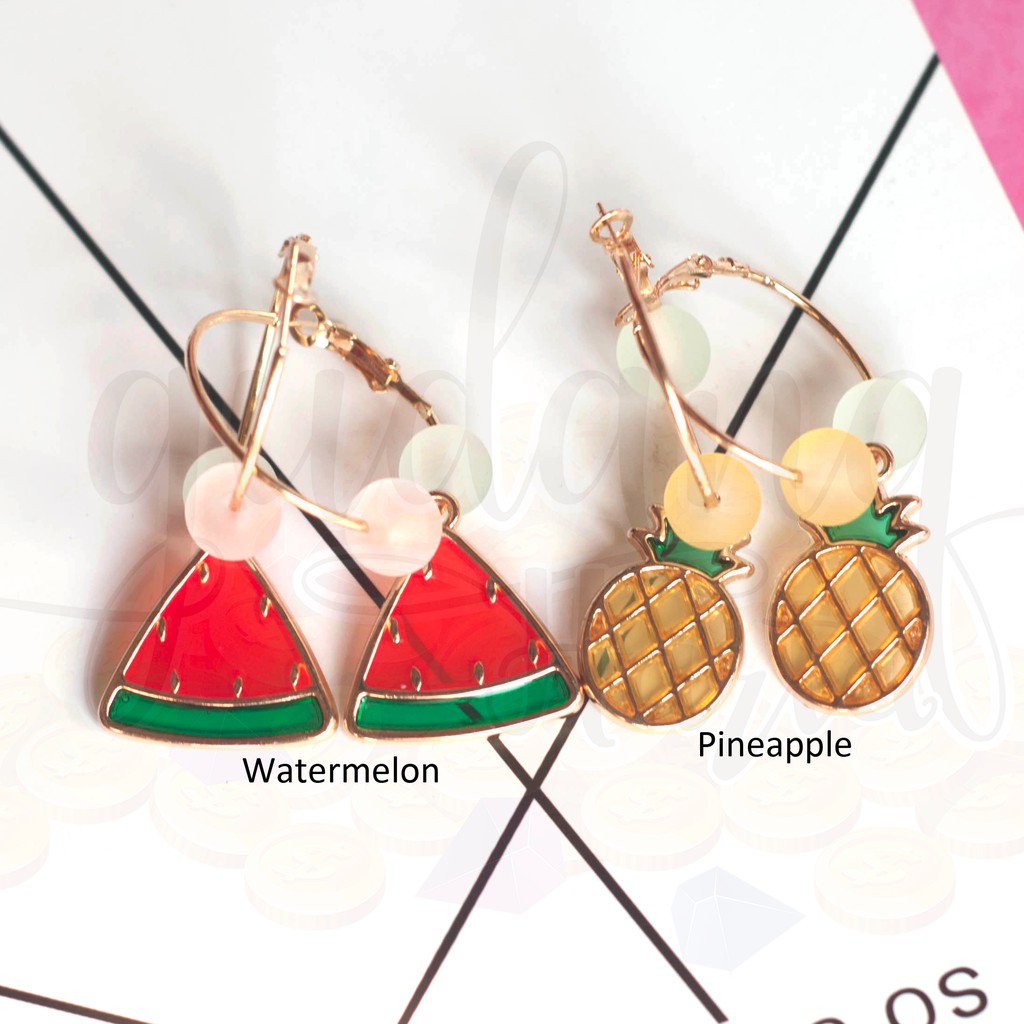 Anting Watermelon Pineapple Nanas Semangka Lucu GH 203505