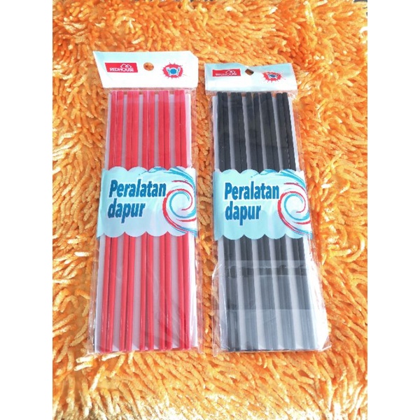 Sumpit Melamin 24 CM | Sumpit Mie | Sumpit Makan | Sumpit Hitam Merah Putih Hijau