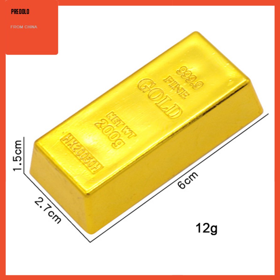 999.9 Gold Bar Bullion Properti Sulap Bahan Plastik Untuk Dekorasi Meja