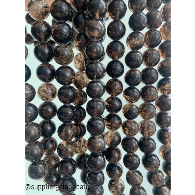 natural batu bulu monyet hitam 14mm kristal black media kesehatan akik