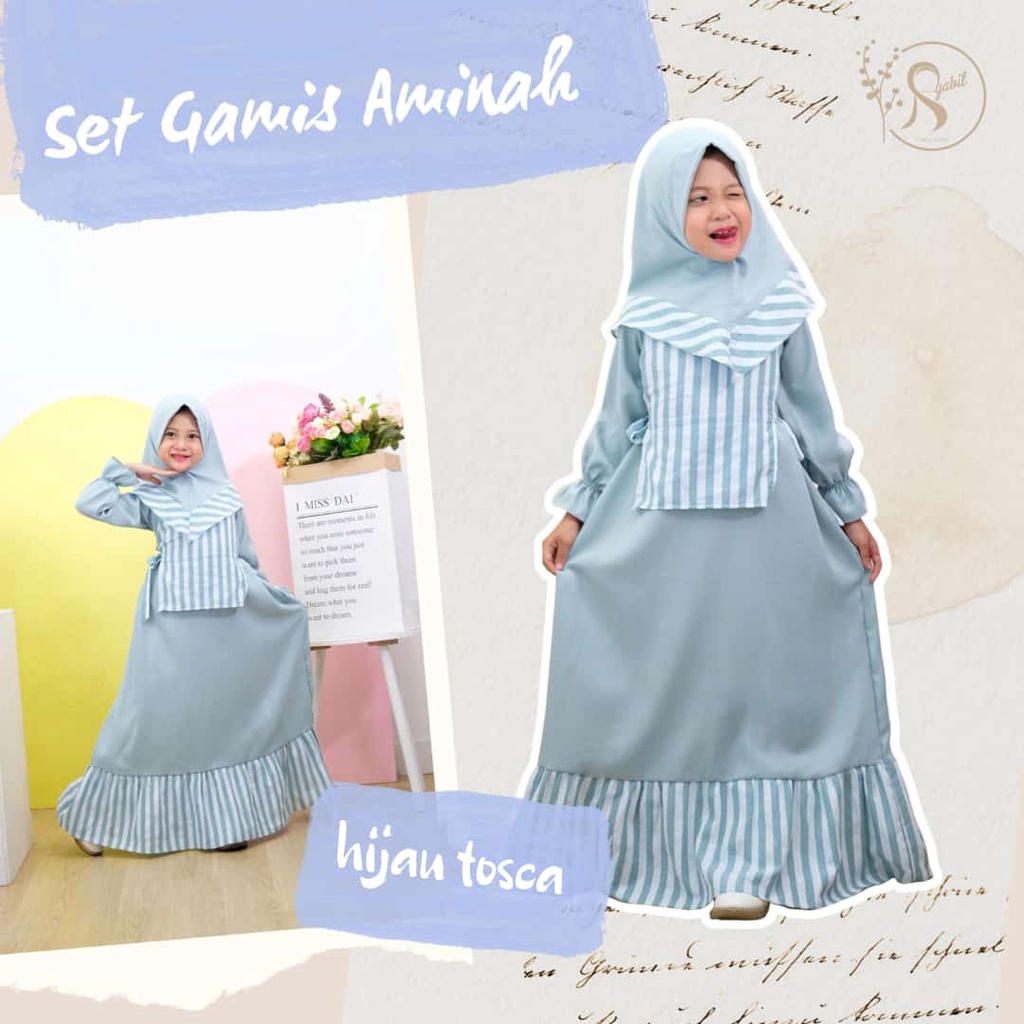 GAMIS ANAK AMINAH TERMASUK KERUDUNG USIA 2-6 TAHUN