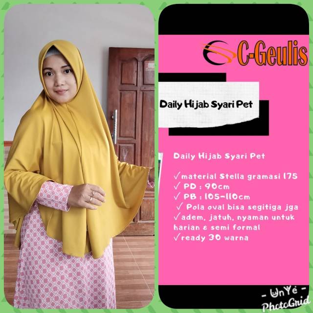 Jilbab Instan C-Geulis Daily Syar'i Pet