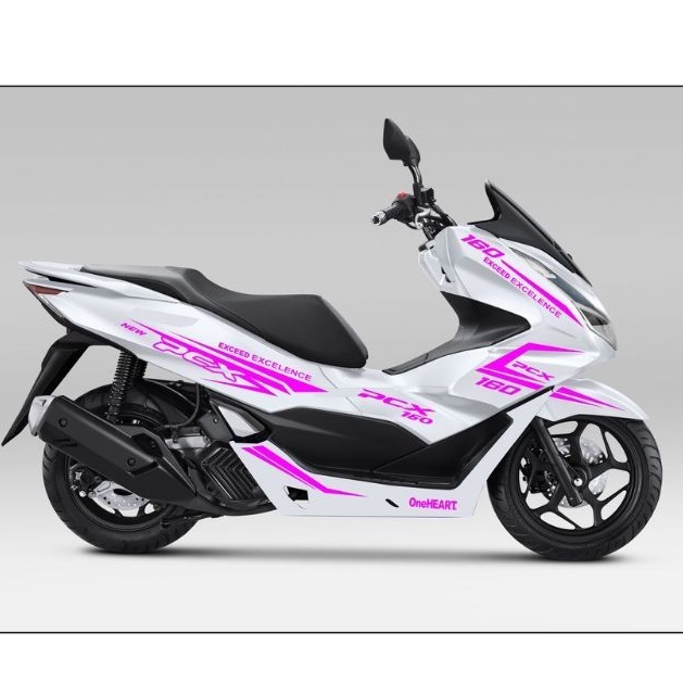 Sticker Pcx 160 Cutting Sticker Honda Pcx 160 body Putih Sporty Magenta