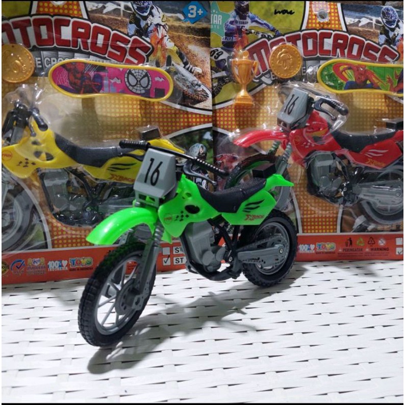 motor cross motor trail mainan anak motor trail dengan aksesoris
