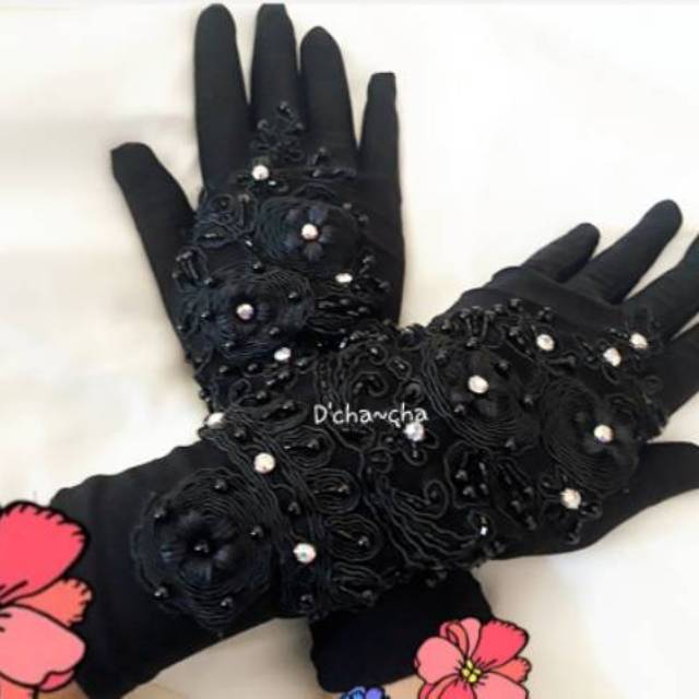 Sarung tangan pengantin/ sarung tangan pengantin brokat/ sarung tangan pengantin muslimah