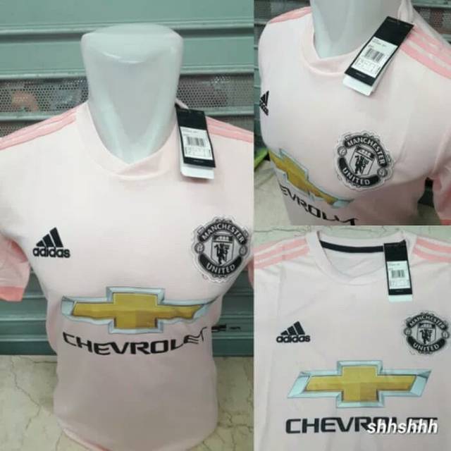 JERSEY BOLA MANCHESTER_UNITED MU AWAY PINK 2018/2019 GRADE ORI