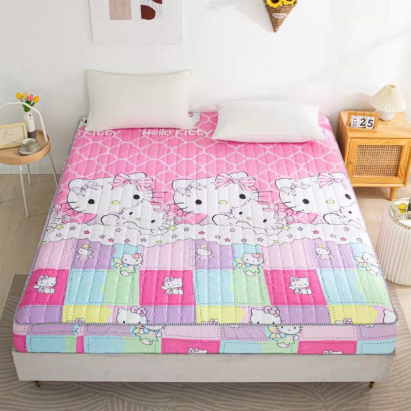 Sprei Anti Air Waterproof / Sprei Protektor import motif seperai protector sprei halus homemade 180 x 200 dan 160 x 200 sprei 120x200 anti ompol murah-Helo Kitty import