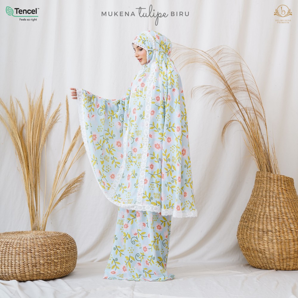 Mukena Tulipe Biru (Mukena 2 in 1)