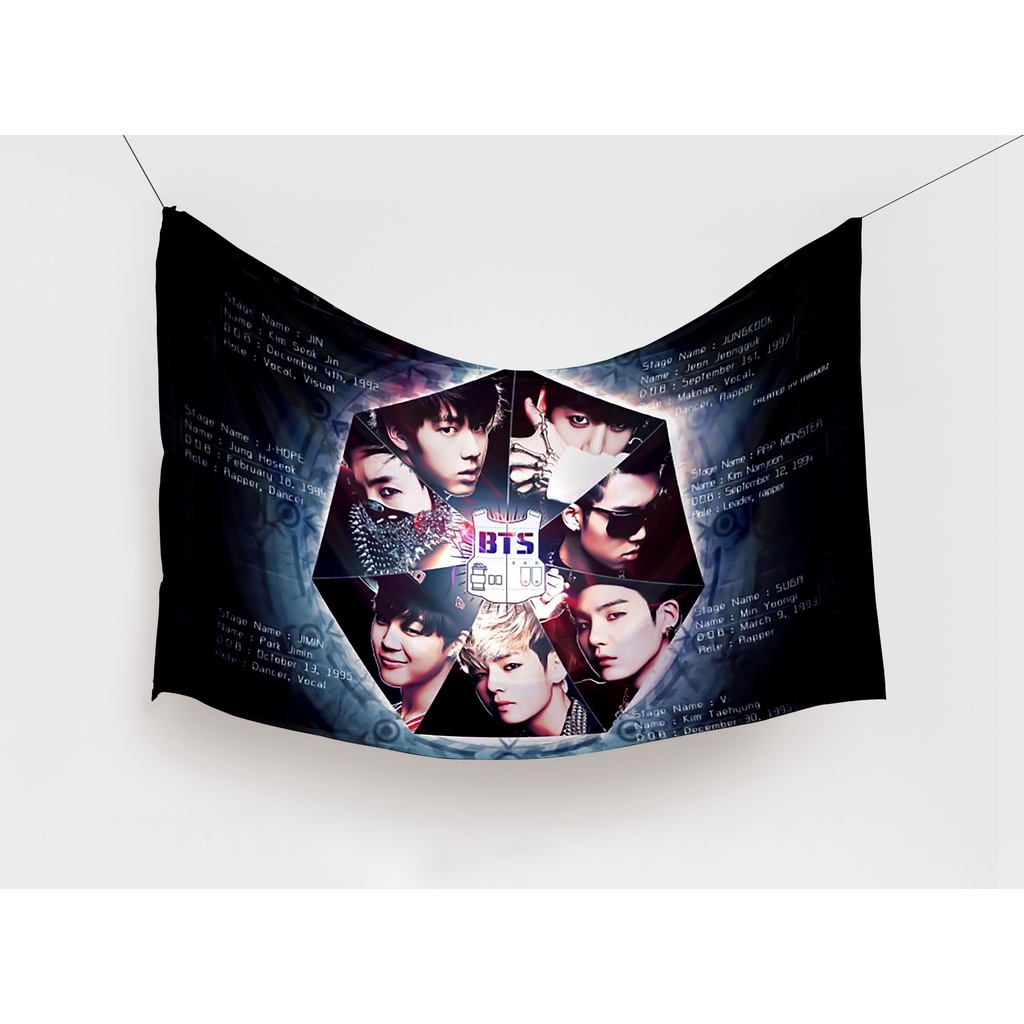 BENDERA KPOP ALL MEMBER Poster Kain Tapestry Wall Decor Aesthetic