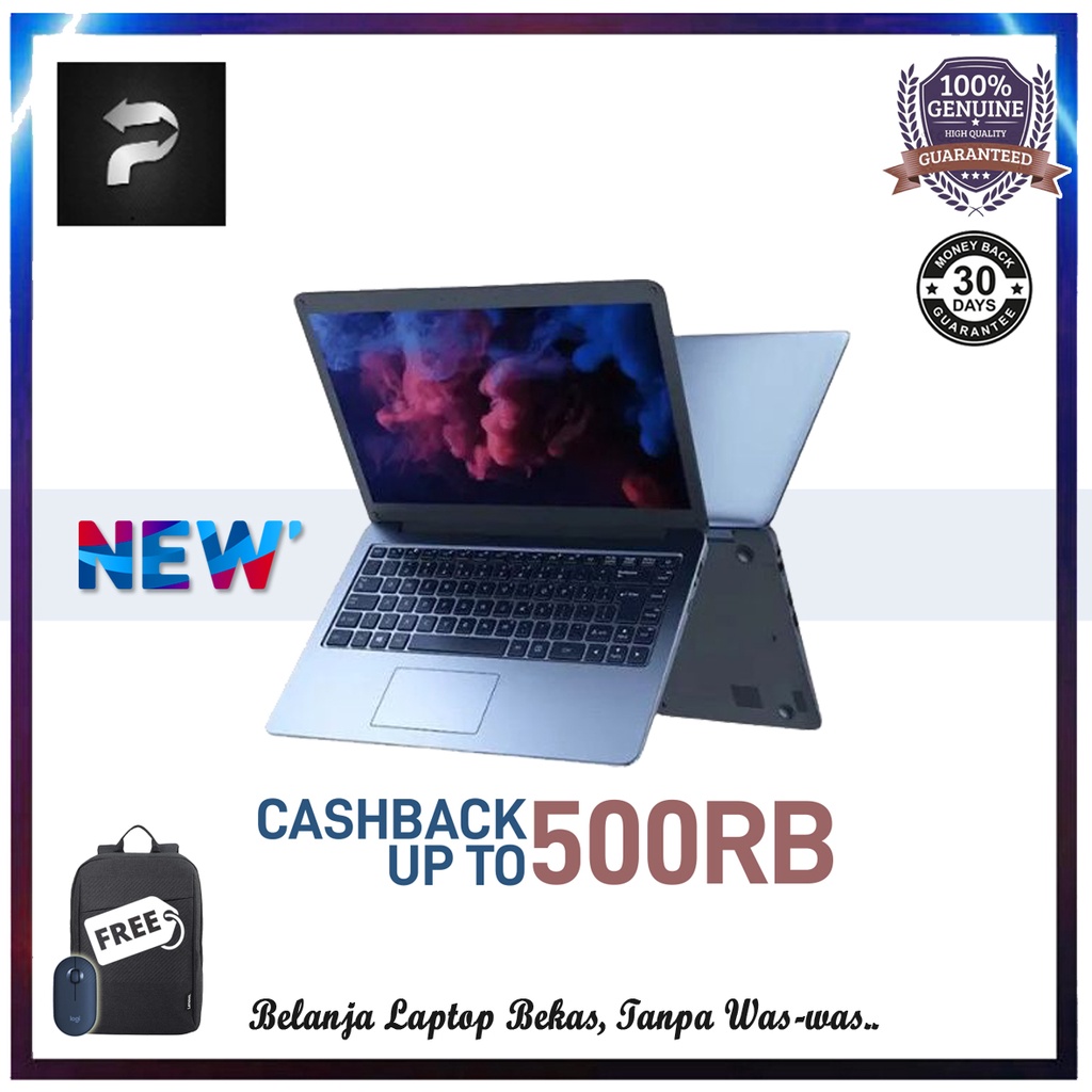 Laptop Murah Itel Able 1 Celeron Quad-Core RAM 4GB DDR4 1TB HDD Win 10 - Baru