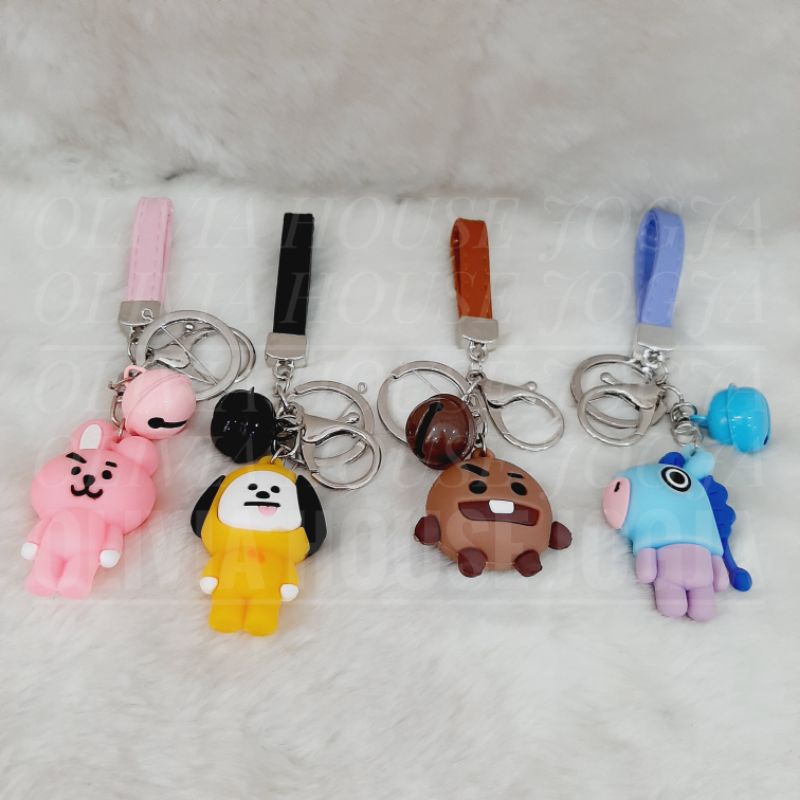 Gantungan Kunci Tata Karet Bell Gantungan Kunci  Cooky Karet Bell Gantungan Kunci Chimmy Karet Bell 