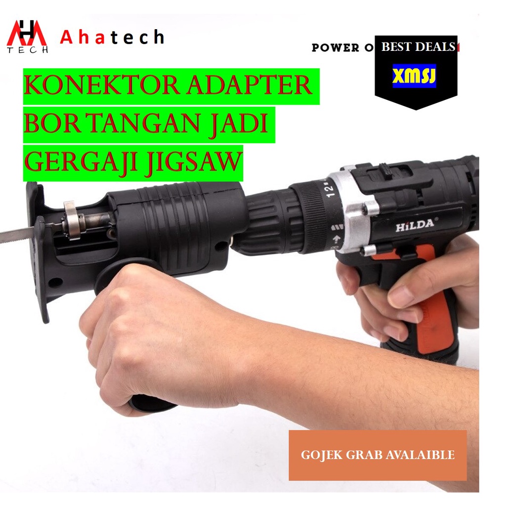 Adaptor konektor Gergaji Bolak-balik Portabel Bor Listrik Dimodifikasi Gergaji Listrik Adaptor Pelen