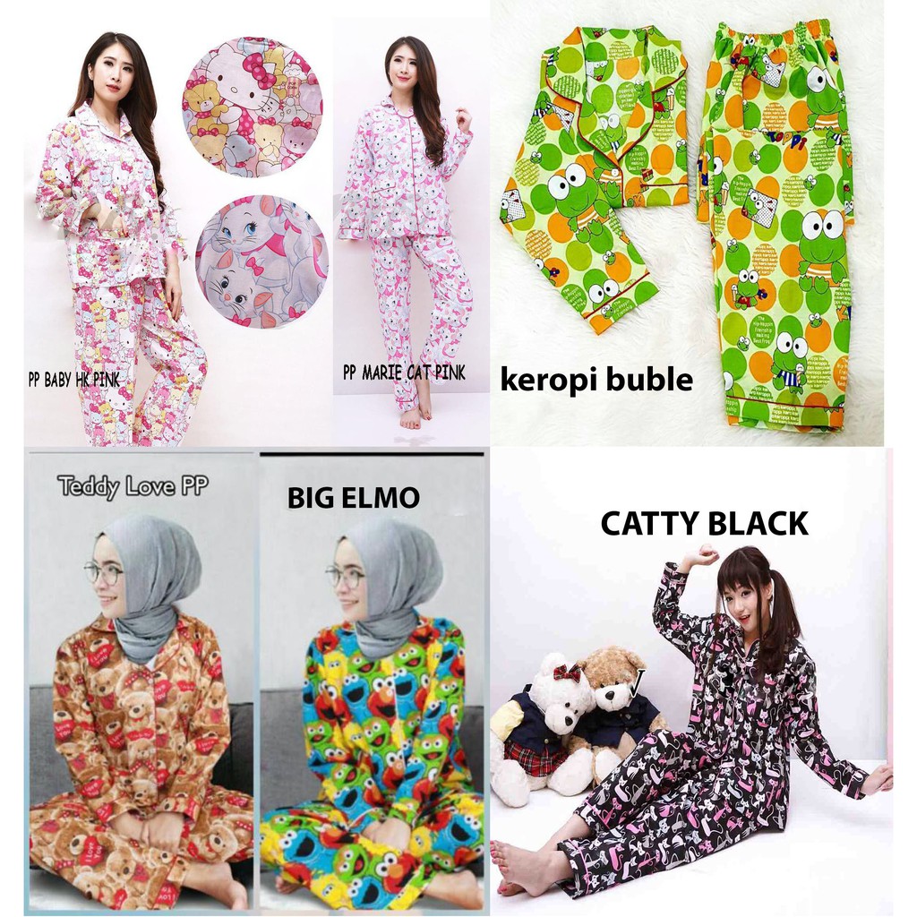 OKHISHOP Piyama PP katun jepang lengan panjang celana 