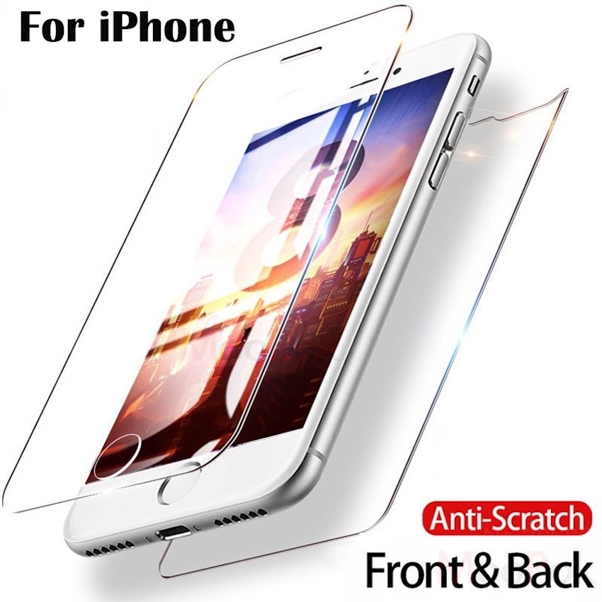 Tempered Glass Depan Belakang iPhone Screen Protector Front Back iPhone Anti Gores Pelindung Layar