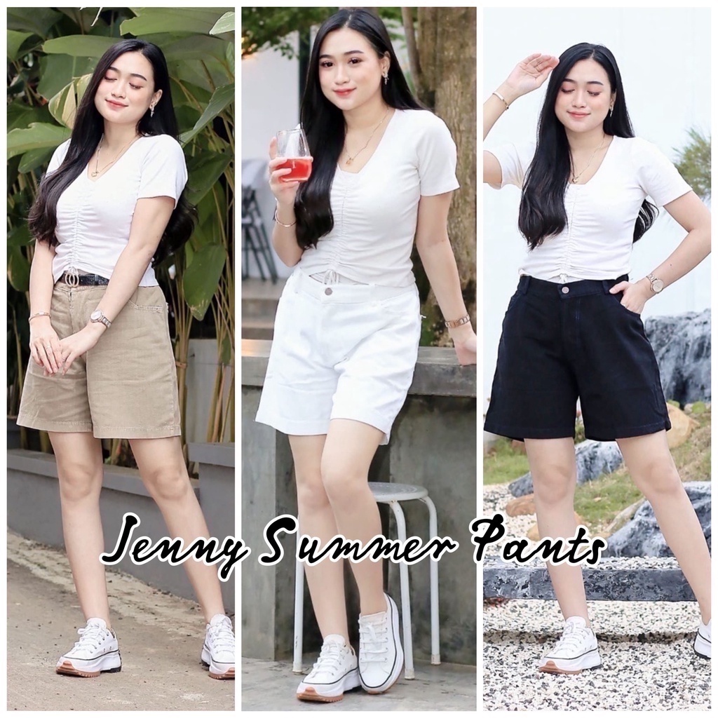 Jenny Denim Hotpants Simple Korean Look Summer Pants