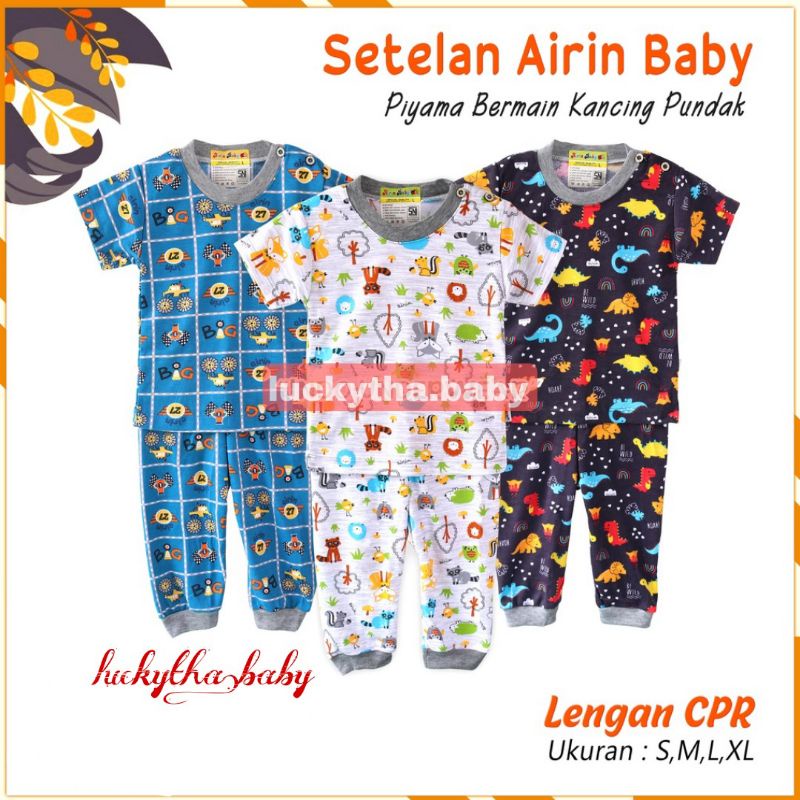 3pc-airin baby setelan anak 3-24 bulan ,stelan CPR Airin terbaru motif Dino,alfabet,jelifish piyama bayi Airin baby,setelan baby CPR