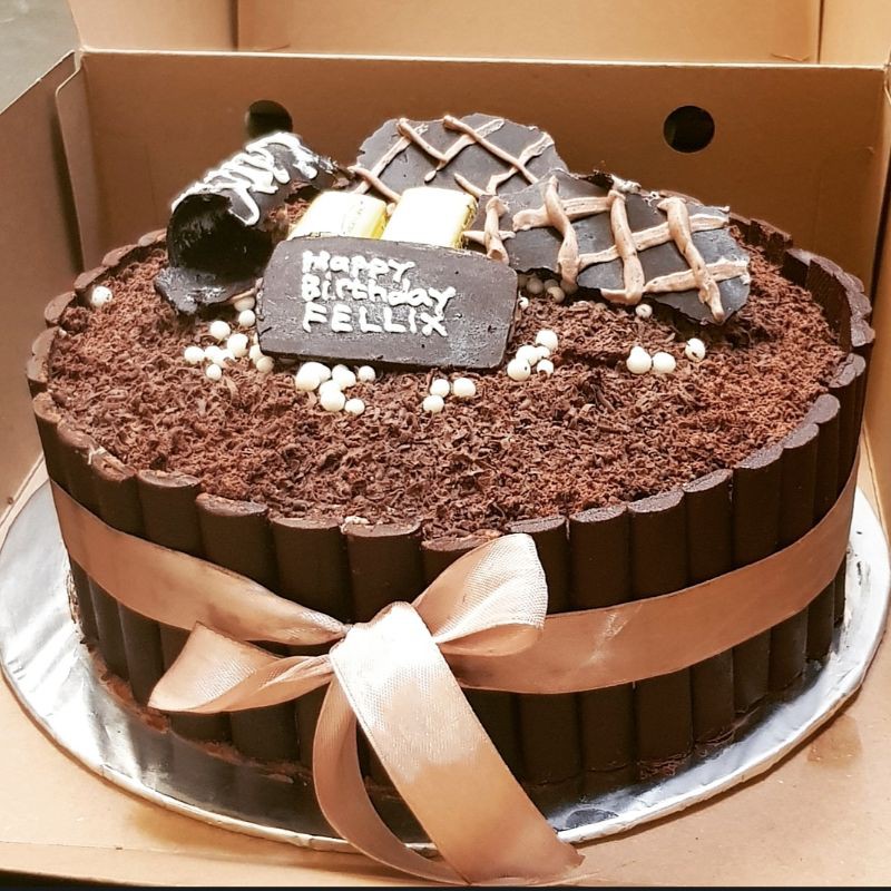 

kue ulang tahun coklat diameter 20