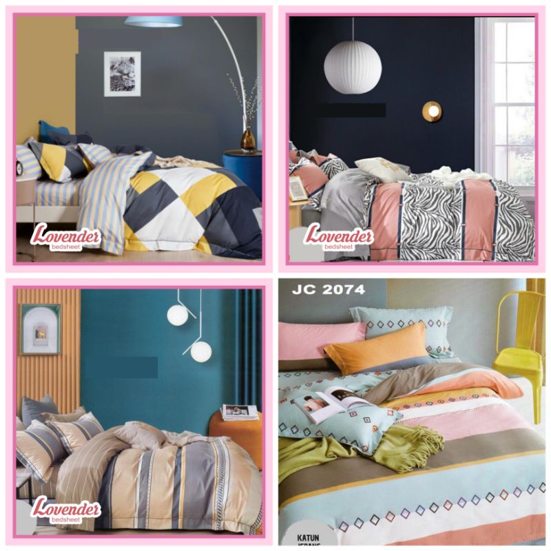 Kain sprei katun Jepang Motif Garis / Abstrak