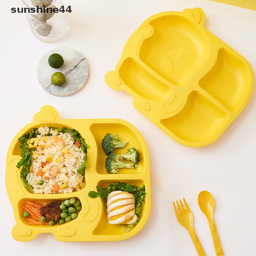 Sunshine set Piring + Gelas + Sendok + Garpu Bahan Plastik Untuk Anak Tk