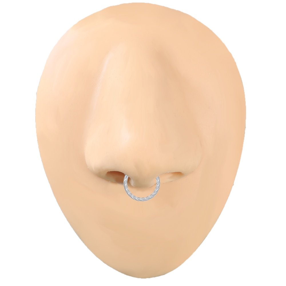 1pc G23 Anting Tindik Hidung / Telinga / Tulang Rawan Telinga Desain Ular Geometri Bahan Titanium Steel