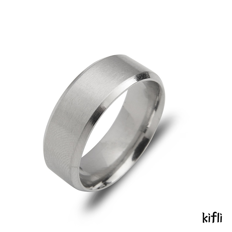 Cincin Matte Stainless Steel Punk,Sederhana Untuk,Hadiah Perhiasan Fashion Pria