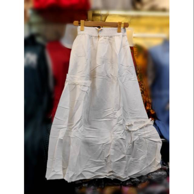 Rok wanita remaja rempel polos import dubai