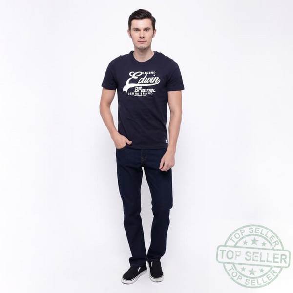 (Celana Murah) Edwin Celana Jeans Roma 05 Slim Fit Pria Panjang warna Biru Tua - Biru, 27 |DXT