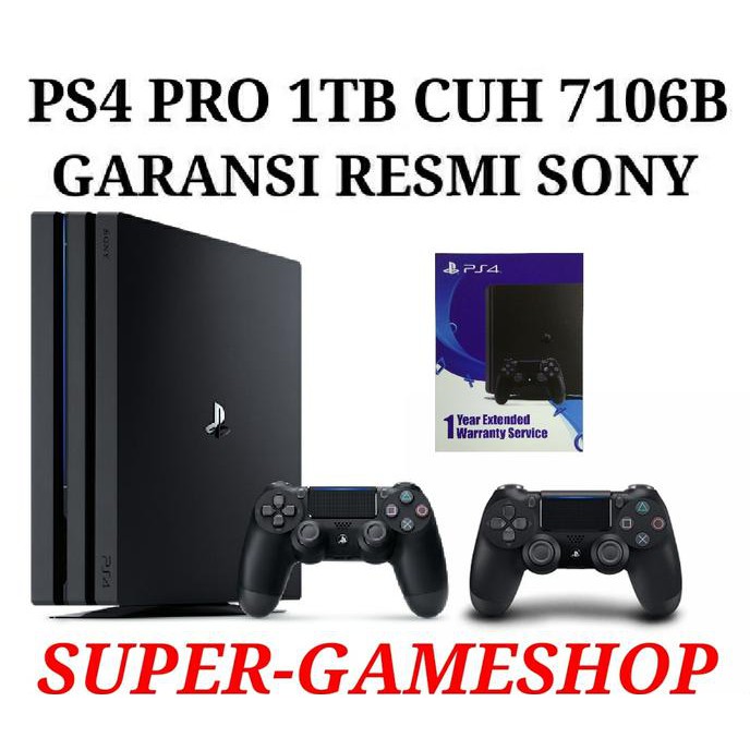 (Produk Terbaru) Ps4 Pro 1Tb Cuh 7006B Garansi Resmi Sony - 2 Stik Original