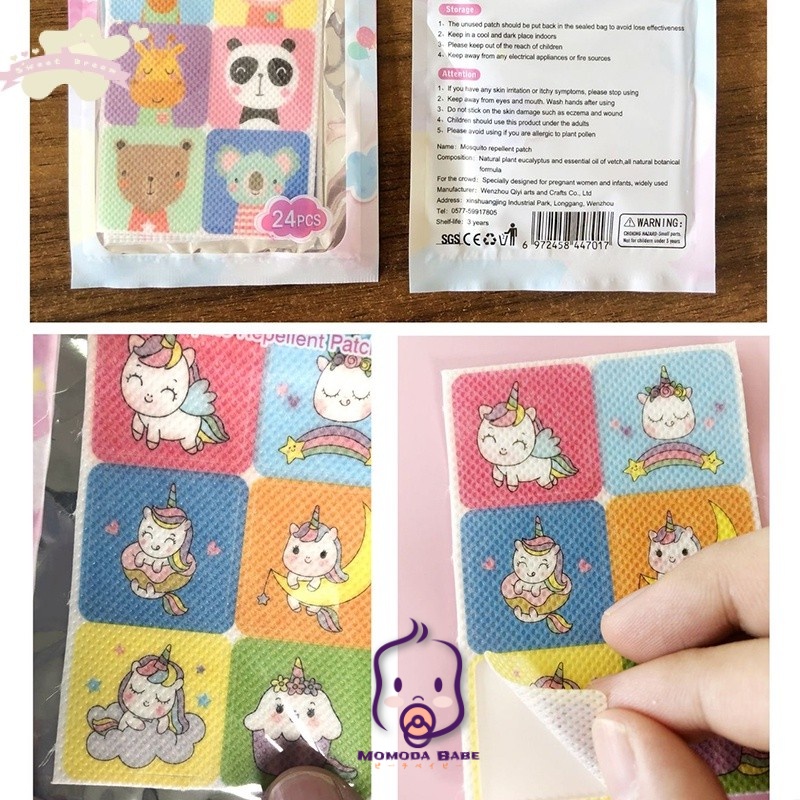 MOMO 60pcs/6pcs Mosquito Patch Stiker Nyamuk Untuk Bayi Combo Set DEET Free 100% Natural