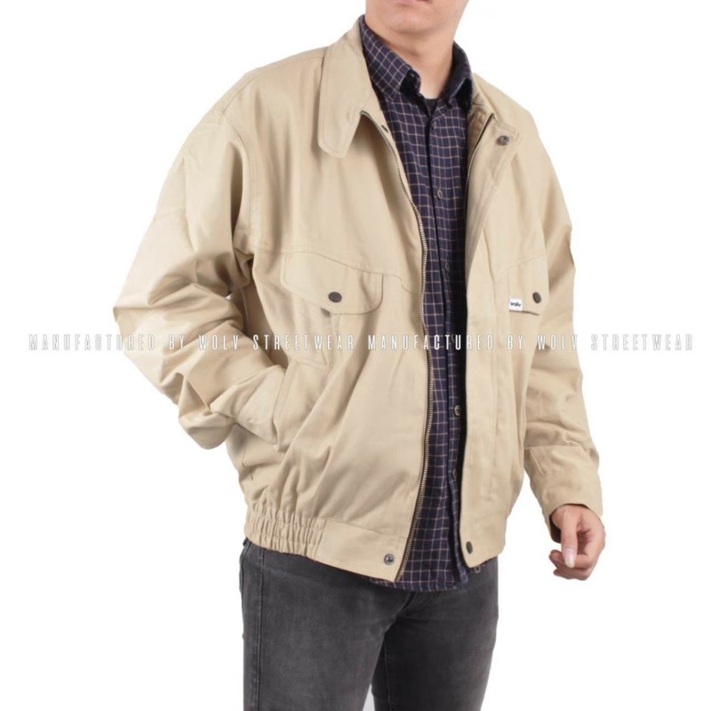 WOLV ORIGINAL Jaket Pilot Jaket Flight Jaket Vintage Jaket Bomber Cream