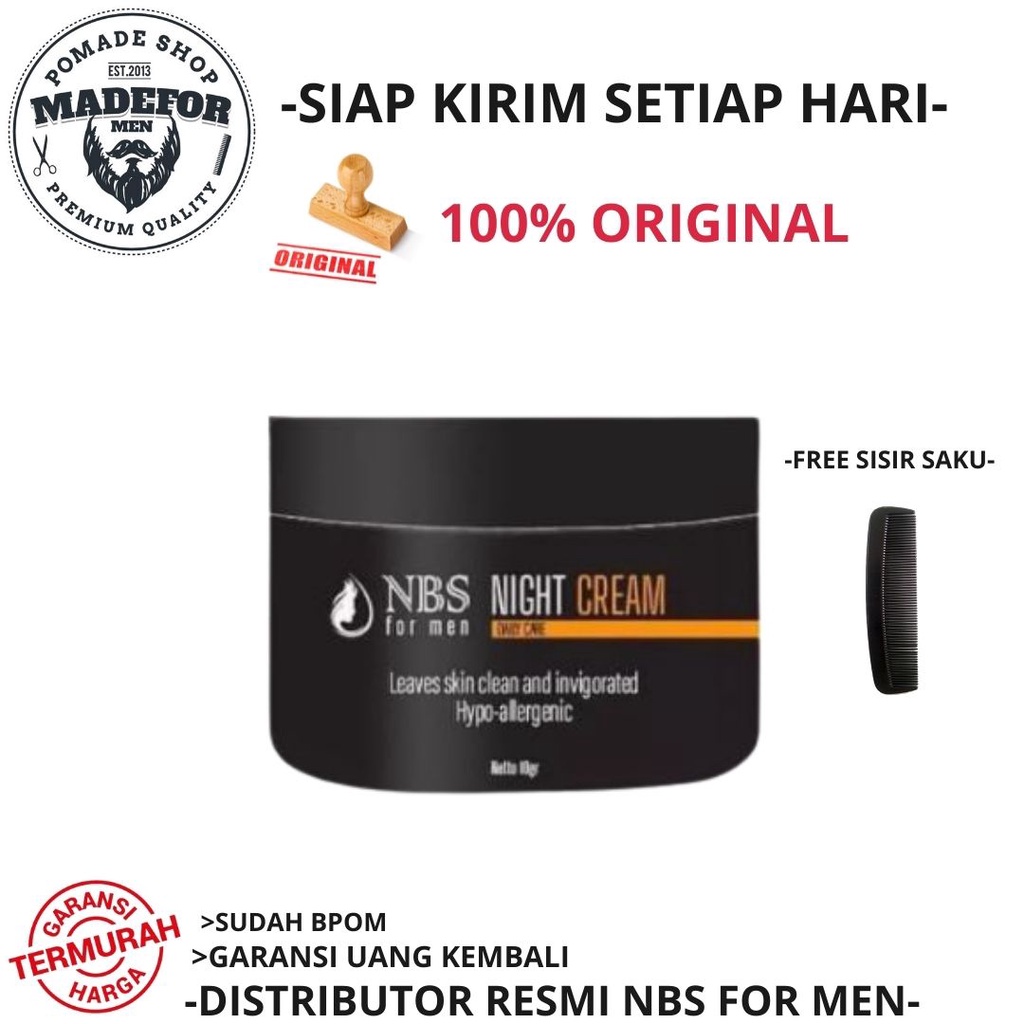 NBS FOR MEN NIGHT CREAM KRIM MALAM NBS FOR MEN NIACINAMIDE SUDAH BPOM