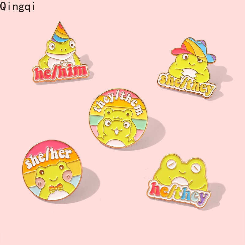 Bros Pin Enamel Desain Kartun Hewan Katak Untuk Anak