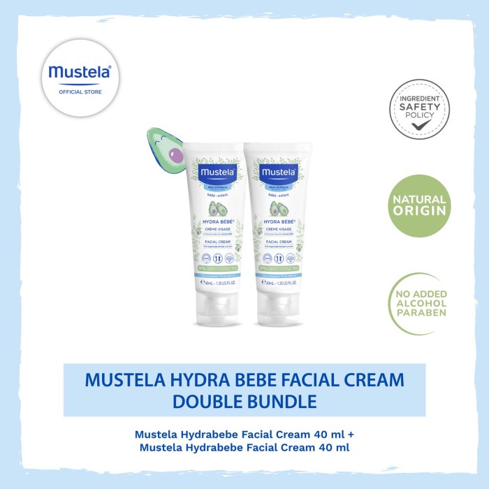 Mustela Hydra Bebe Facial Cream Double Bundle - Krim Wajah Bayi