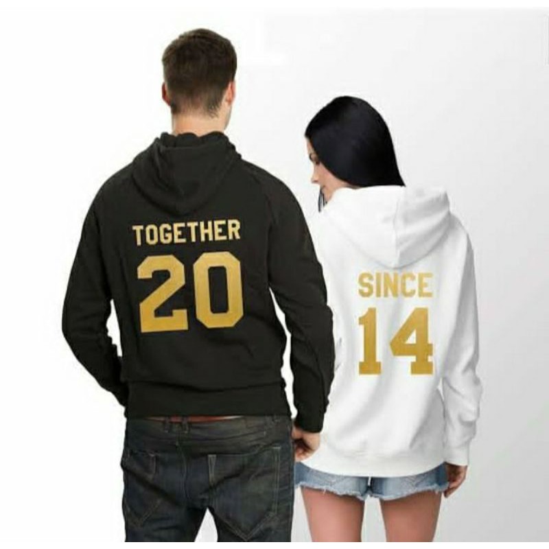 S - XXXXXL(6XL) COUPLE Jaket Hoodie TOGETHER SINCE [CUSTOM TAHUN/ANGKA] OVERSIZE BIGSIZE Pria wanita