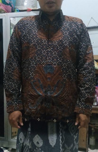 Anjasmara Sogan Kemeja Batik Pria Lapis Furing Katun Primisima Batik Coklat Batik Solo