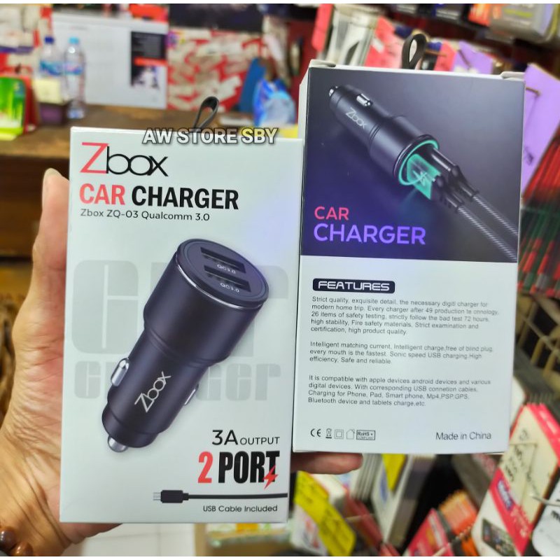 Car charger 3A charger mobil fast charging 2usb [Z-BOX]