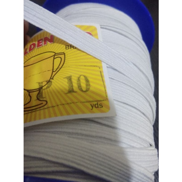 karet elastis/golden cup/karet kolor/P10/putih 1cm/per roll