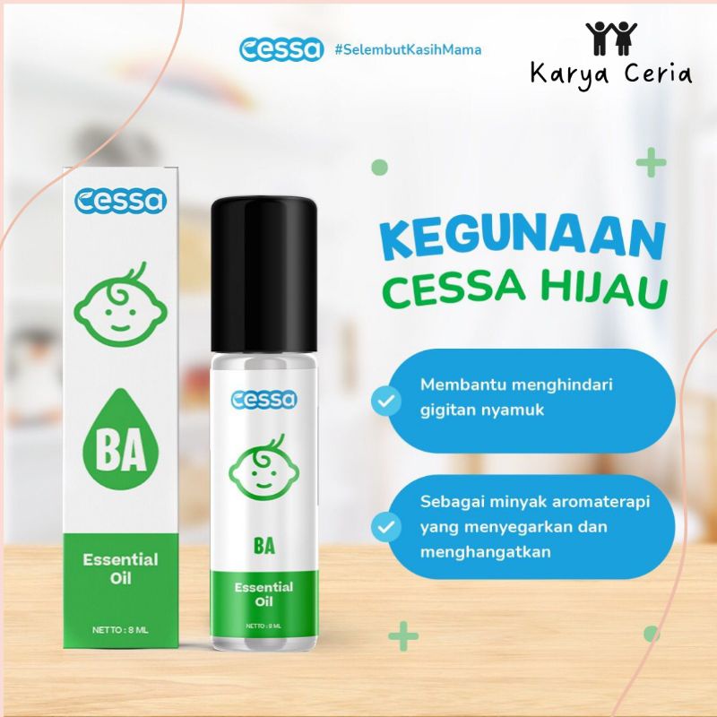 Cessa Bugs Away - Essential Oil Menjaga Bayi dati Gigitan Nyamuk Warna Hijau