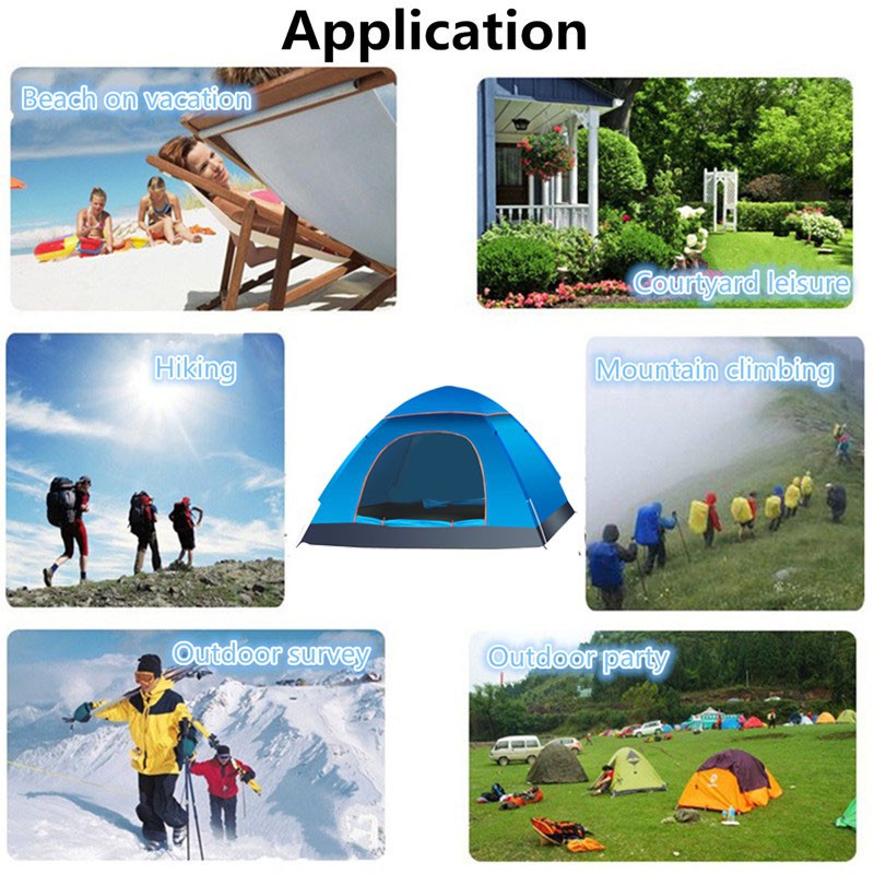 【Bisa COD】 Tenda Dome Terpal 4 / 5 Orang ^ 2 x 2 Meter Single Layer 4P ^ Kemah Camping Outdoor Indoor 5P