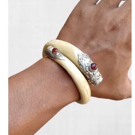 Gelang akar bahar asli original putih variasi alpaka bali