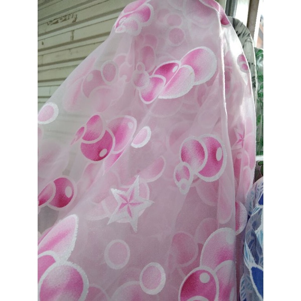 kain/bahan organza motip