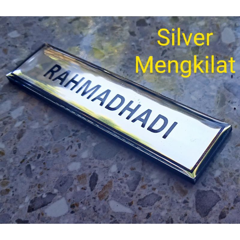 Name Tag Silver Mengkilat #Name Tag Indonesia #Papan Nama Dada Exclusive