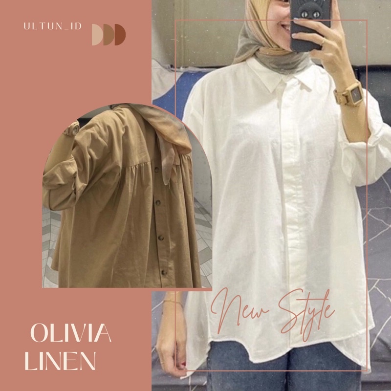 RIKA TOP BLOUSE PREMIUM LINEN HIGH QUALITY100% ORIGINAL100% RAKINA