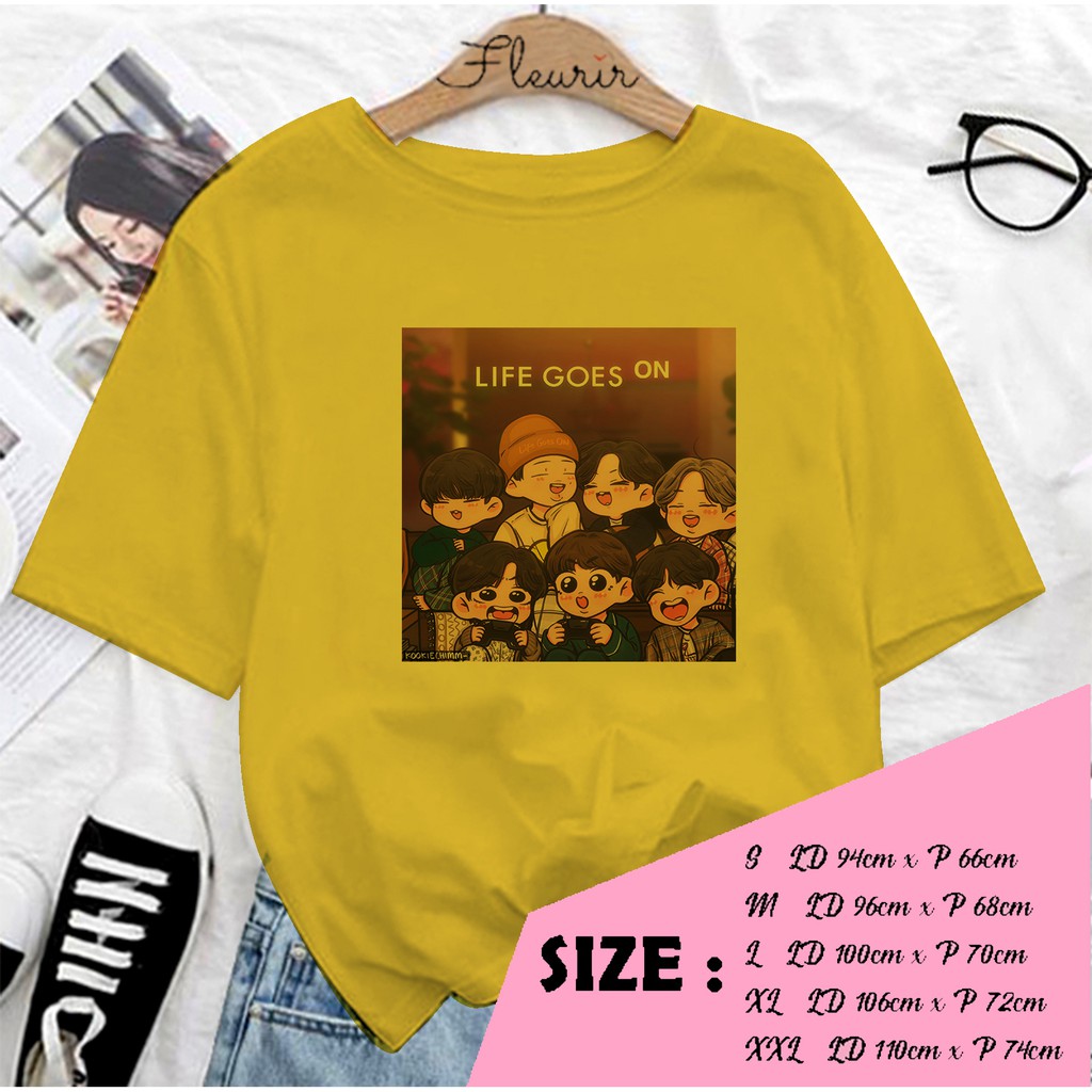 FLEURIR - KAOS  LIFE CHIBI KAOS OVERSIZE WANITA DEWASA LENGAN PENDEK TEE UNISEX