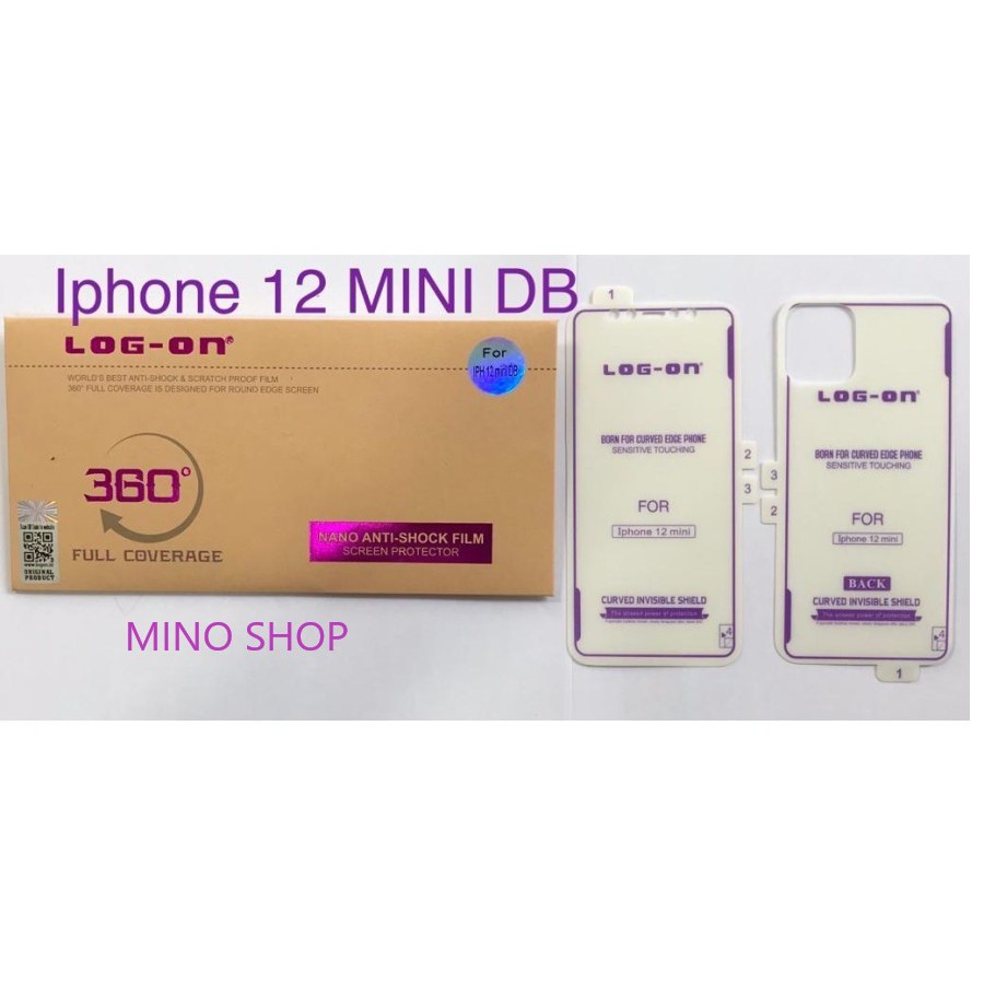 ANTISHOCK LOG ON IPHONE 12 MINI DEPAN BELAKANG SCREEN PROTECTOR