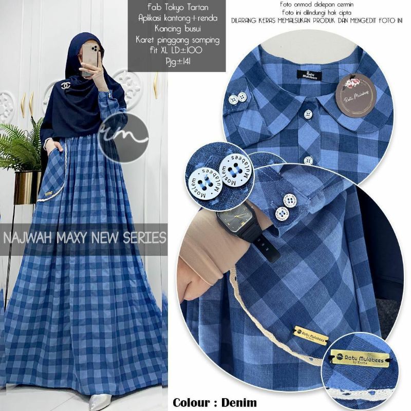 NAJWAH MAXY NEW SERIES | APLIKASI KANTONG DAN RENDA FIT XL BY RATU