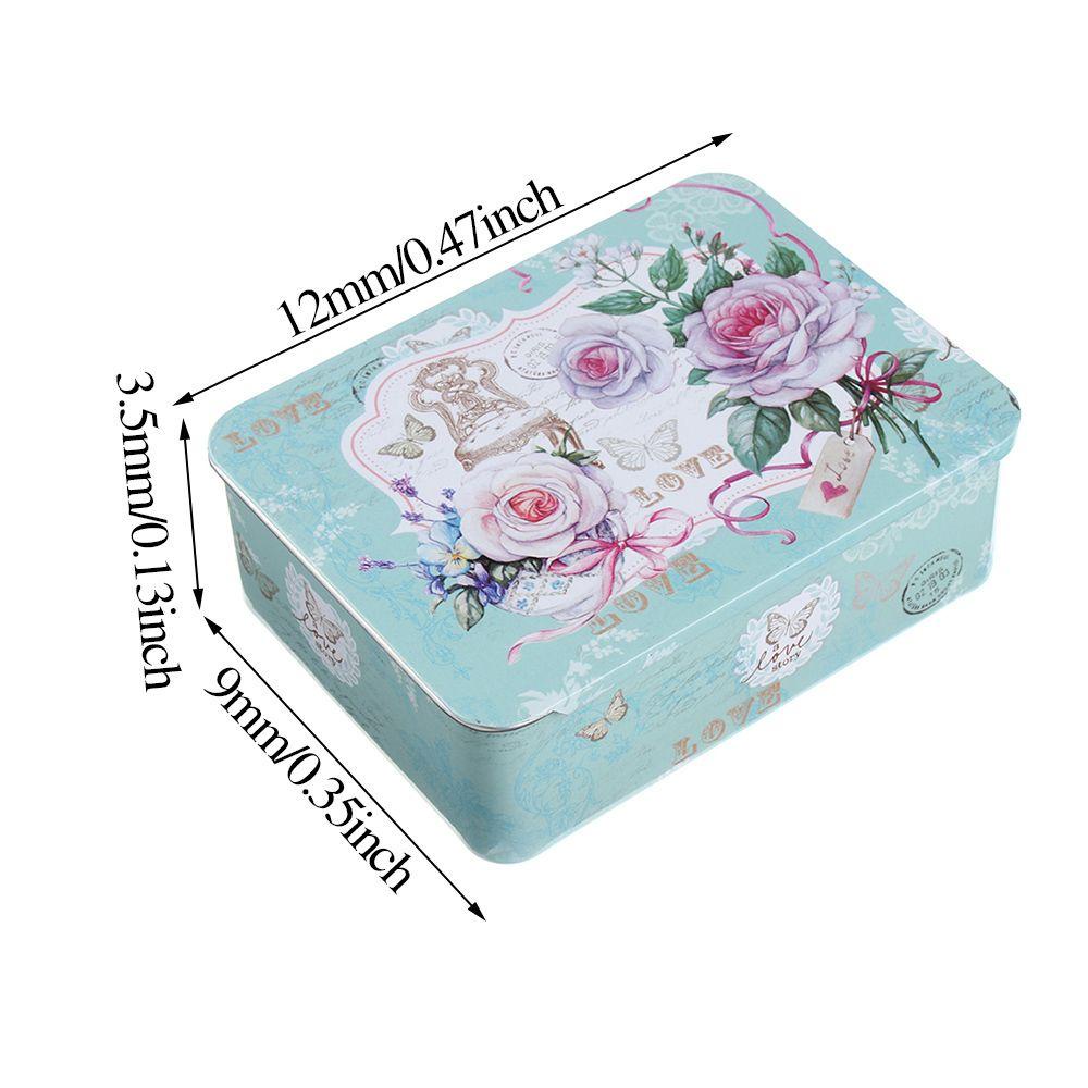 R-flower Push-Pull Box Besi Persegi Panjang Organizer Kosmetik Wadah Perhiasan Kecil Pill Cases